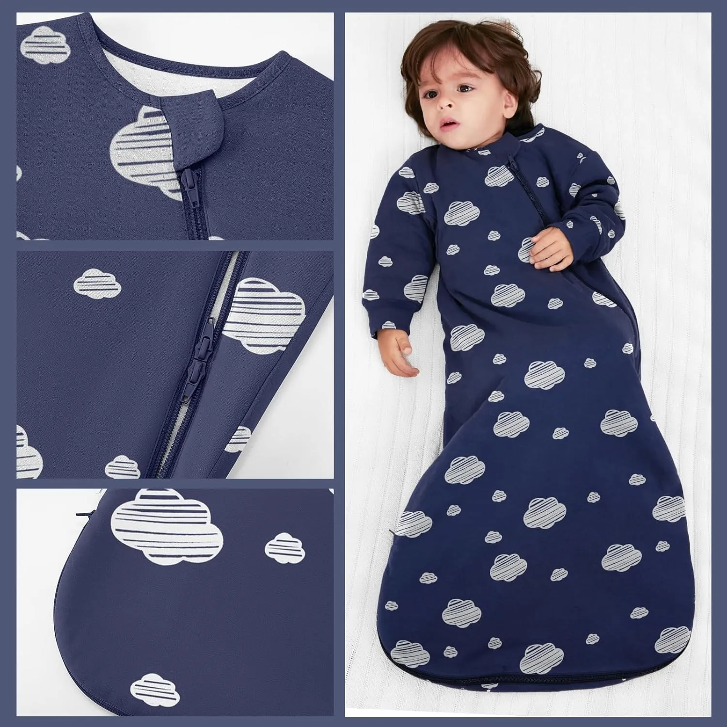 Unisex Sleeping Bag for Toddlers & Newborns, 1.0 Tog Sleep Sack, 18-36Months, Long Sleeves, Gifts for Baby