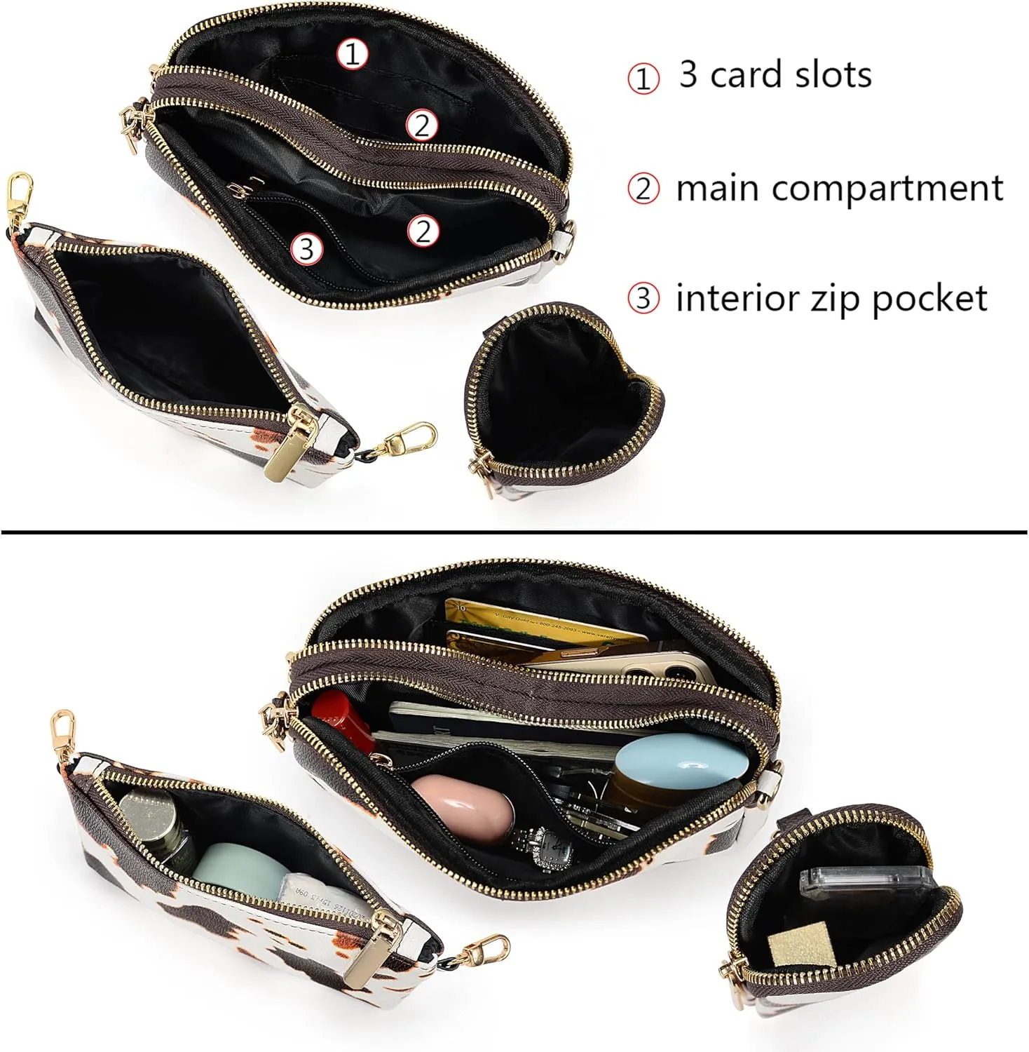 Uromee Crossbody Bags for Women Fashion Shoulder Purse Fanny Pack Travel Hiking Detachable Pouch Adjustable Strap