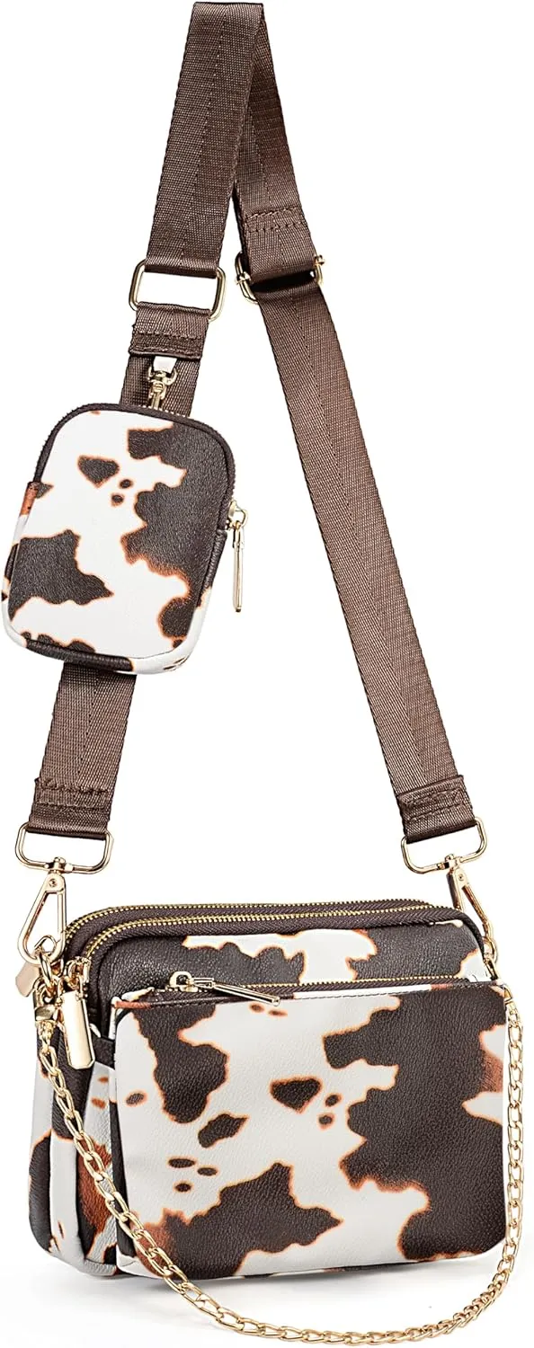 Uromee Crossbody Bags for Women Fashion Shoulder Purse Fanny Pack Travel Hiking Detachable Pouch Adjustable Strap