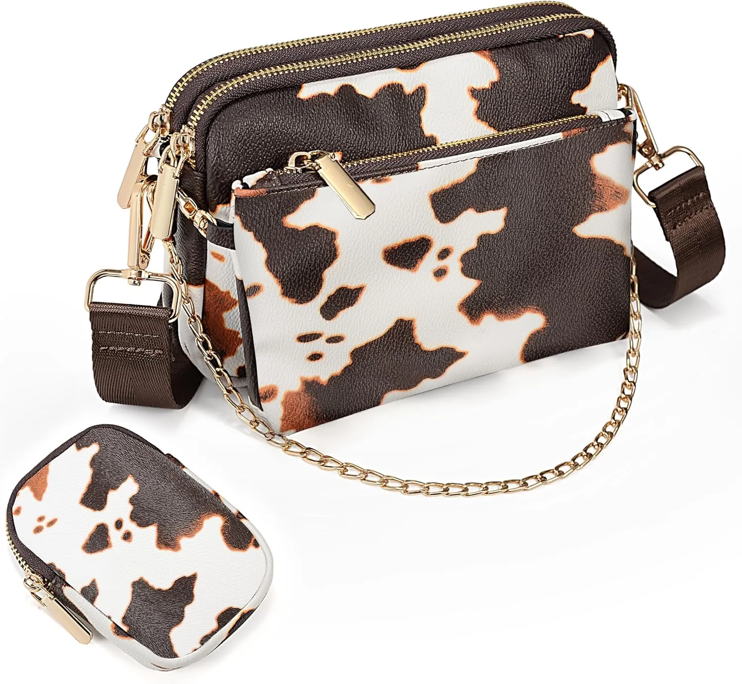 Uromee Crossbody Bags for Women Fashion Shoulder Purse Fanny Pack Travel Hiking Detachable Pouch Adjustable Strap