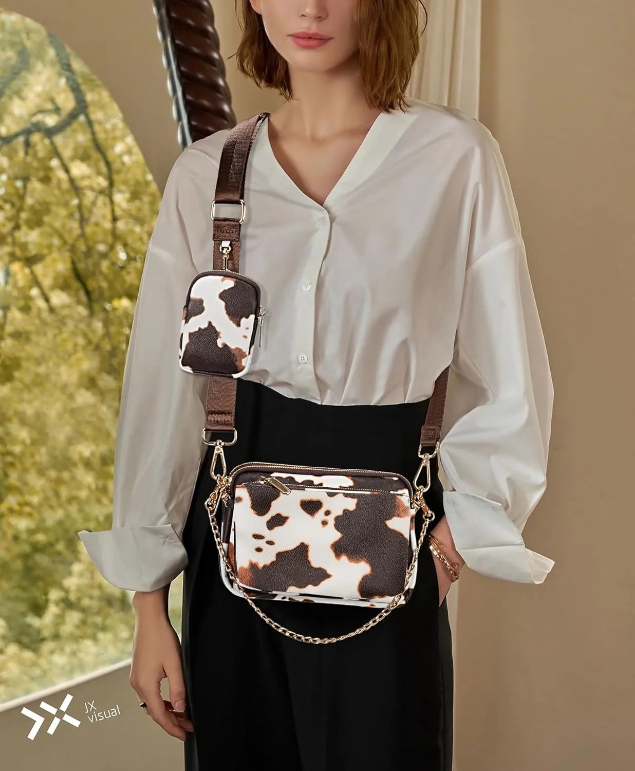 Uromee Crossbody Bags for Women Fashion Shoulder Purse Fanny Pack Travel Hiking Detachable Pouch Adjustable Strap