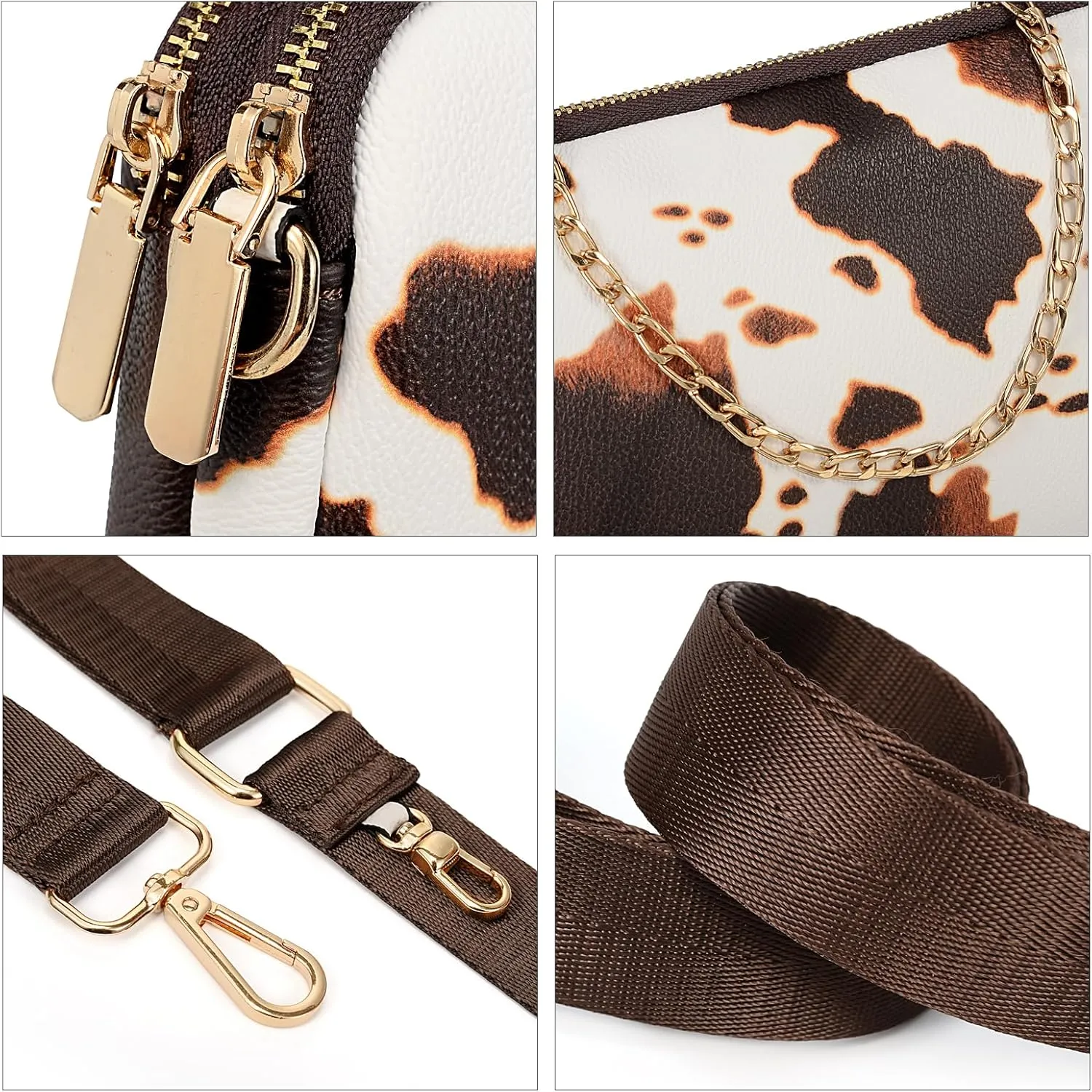 Uromee Crossbody Bags for Women Fashion Shoulder Purse Fanny Pack Travel Hiking Detachable Pouch Adjustable Strap
