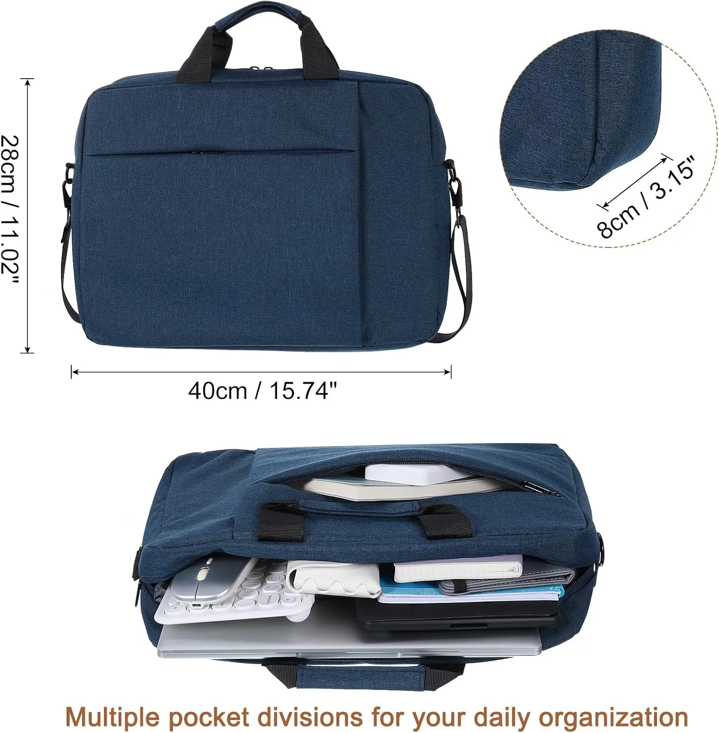 uxcell Briefcase Bag, Water-Resistant Laptop Shoulder Bag, Business Crossbody Bag, Computer Carrying Bag