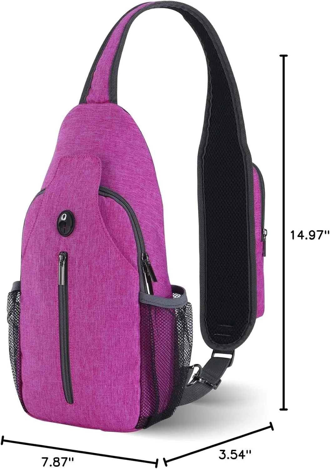 VADOO Sling Backpack with RFID Blocking and Phone Holder on Strap for Men Women Crossbody Chest Bag for Travel Hiking