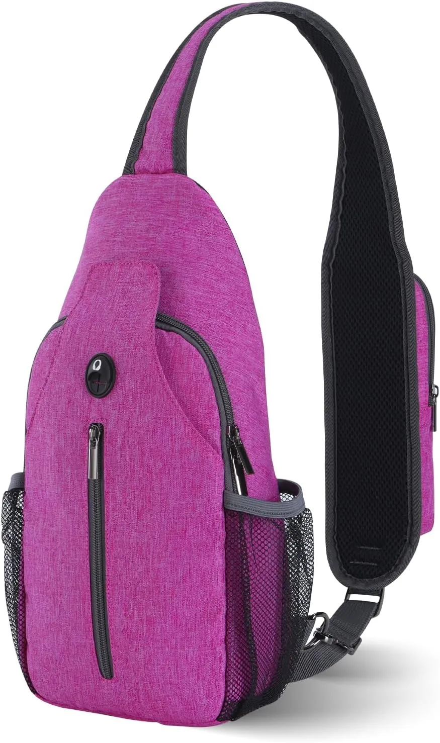 VADOO Sling Backpack with RFID Blocking and Phone Holder on Strap for Men Women Crossbody Chest Bag for Travel Hiking