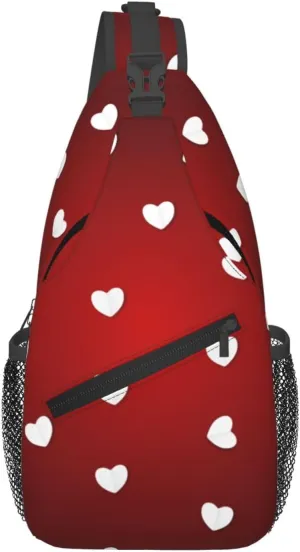 Valentine's Day Love Seamless Illustration Crossbody Bags For Women Men Chest Backpack Gym Shoulder Bag Travel Outdoor Sports Casual Crossbody Bags