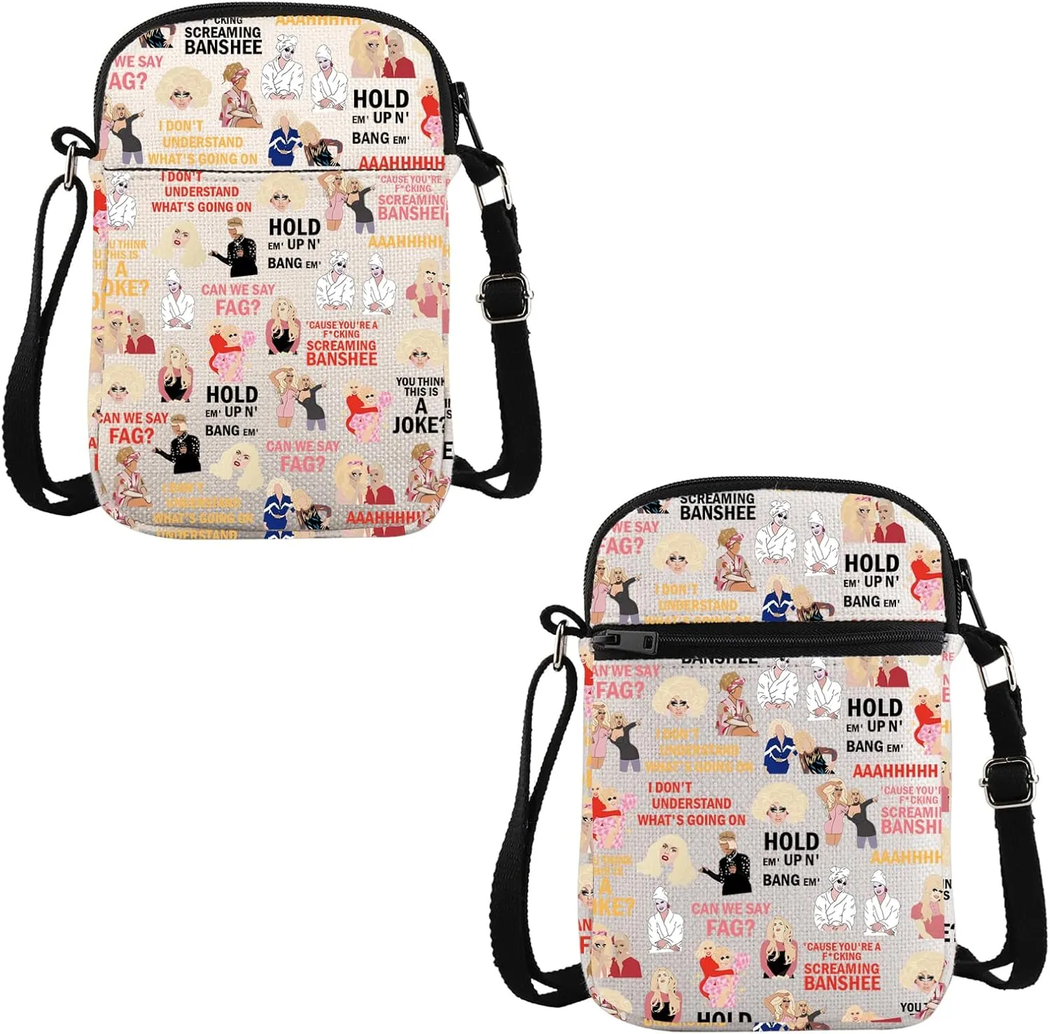 VAMSII TV Show Inspired Gift Crossbody Bag LGBTQ Pride Travel Bag TV Show Fandom Gift