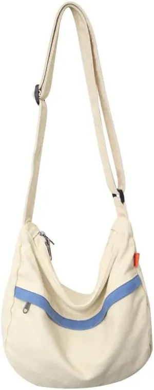 Vintage Canvas Messenger Bag Women Grunge Tote Shoulder Bag Aesthetic Purse Hippie Crossbody Handbag Goth Preppy Stuff