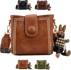 Vintage Fashion Bag With Adjustable Wider Shoulder Strap, Vintage Small Water Bucket Bag, Vintage Fashion Crossbody Bag