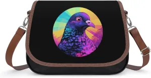 Vintage Pigeon 90s Fashion Crossbody Bags Purses for Women Funny Printing Shoulder Handbags Bag