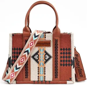Vintage Printed Ladies Shoulder Bag & Leather Tote Crossbody Women's Bag