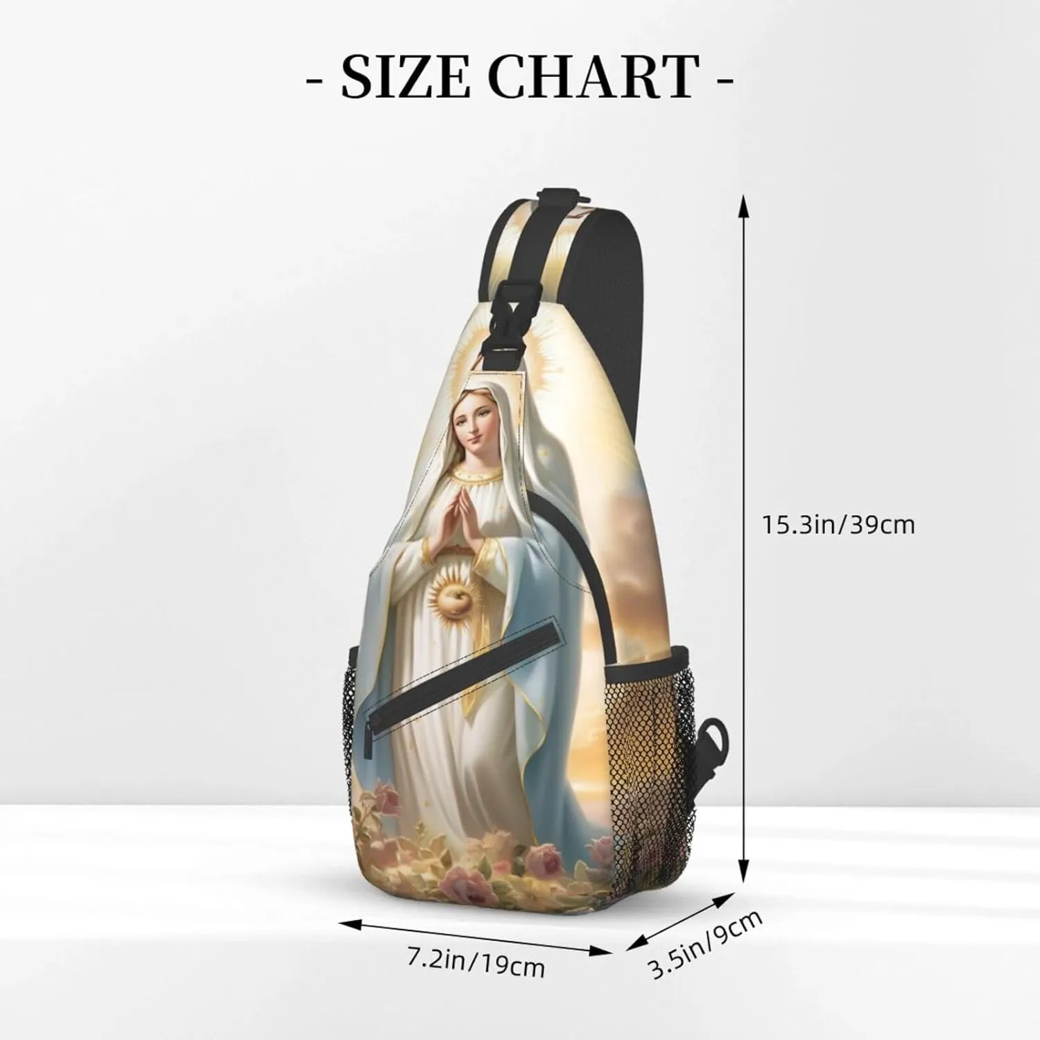 Virgin Mary Sling Backpack Chest Bag Crossbody Shoulder Bag Gym Cycling Travel Hiking Daypack For Men Women