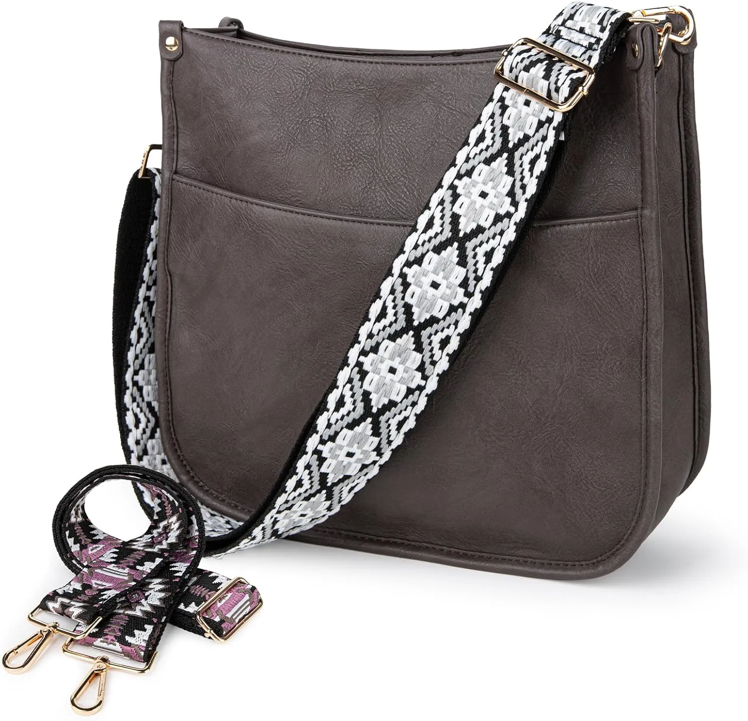 Viva Terry Vegan Leather Crossbody Fashion Shoulder Bag Purse with Adjustable Strap