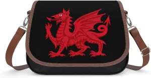 Wales Welsh Funny Women's Crossbody Bags Novelty Leather Purse Handbag Shoulder Bag