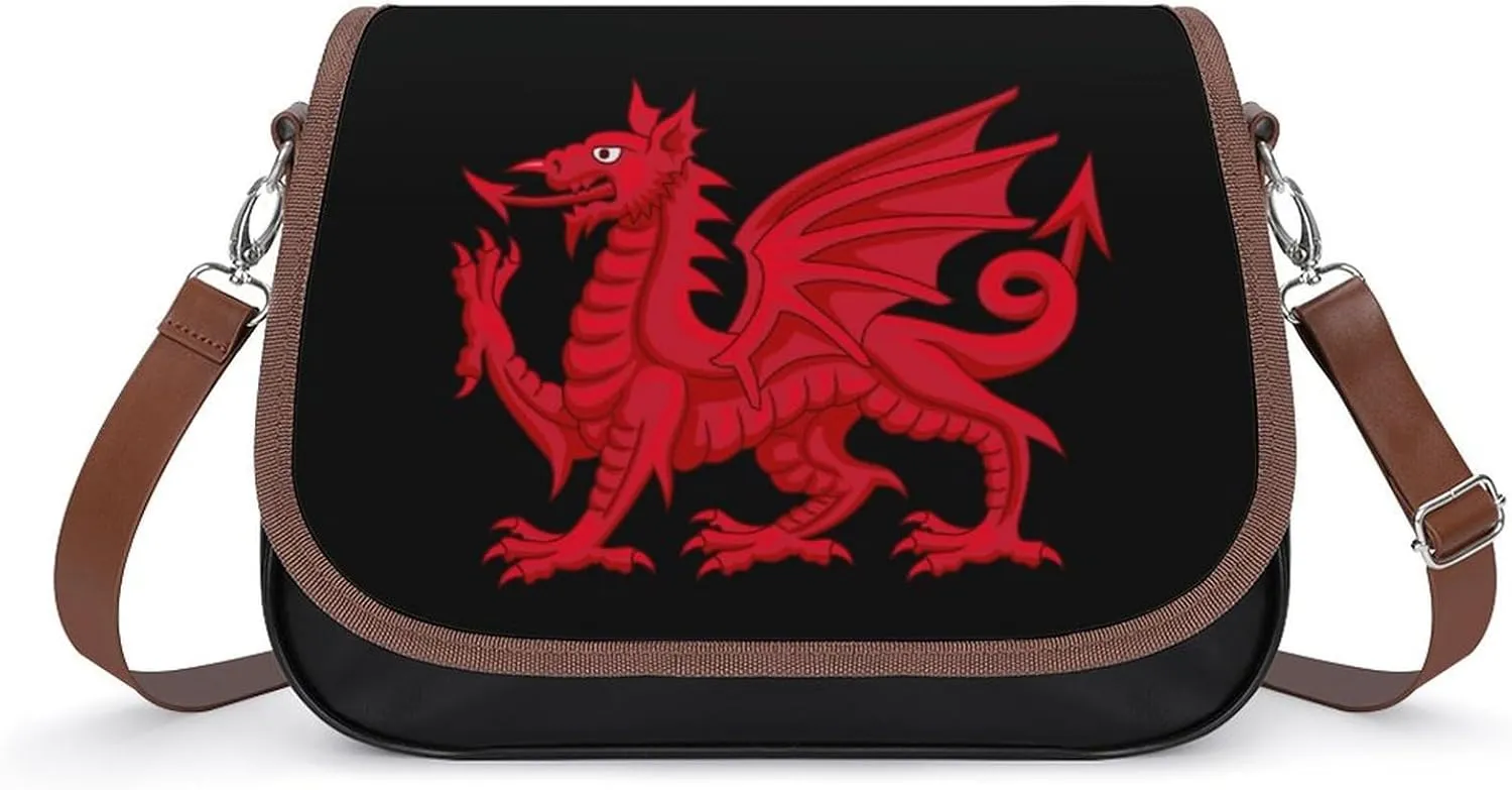 Wales Welsh Funny Women's Crossbody Bags Novelty Leather Purse Handbag Shoulder Bag