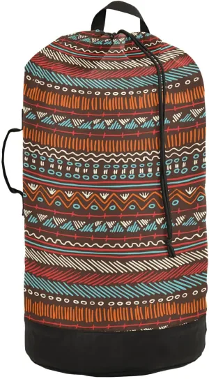 Washable Laundry Bag Backpack Large Dirty Clothes Bag with Adjustable Shoulder Strap Handles, Abstract Boho Extra Laundry Heavy Duty Drawstring Bag for Travel College Grey Camping