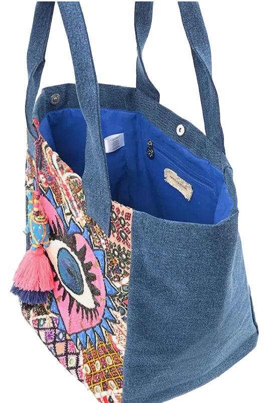 Watch Over Me Denim Tote