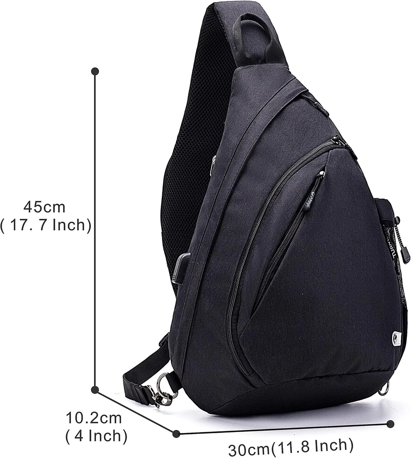 Water-Proof Sling bag/Crossbody Backpack/Shoulder Bag with USB Charging Port for Travel, Hiking, Cycling, Camping