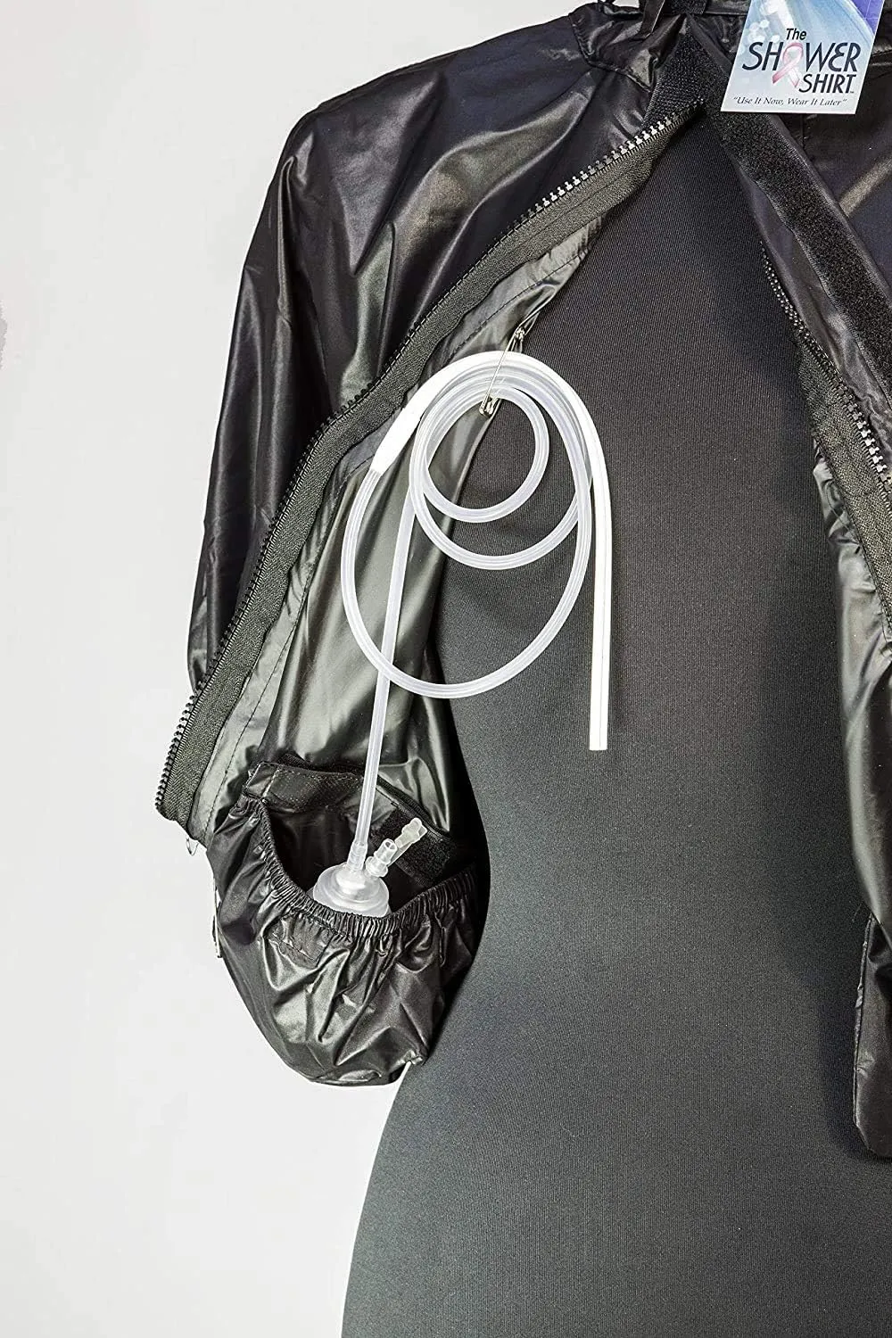 Water-Resistant Post Surgery Garment for Shower Protection (Black, S/M)