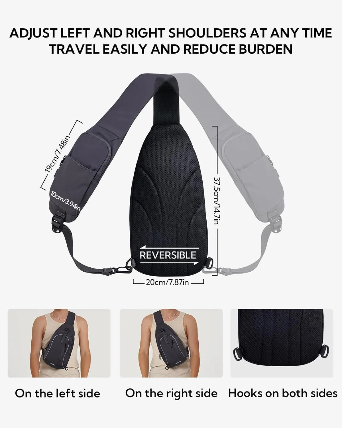 WATERFLY Crossbody Sling Backpack Sling Bag: Small and Stylish Design for Hiking Travel and Everyday Use