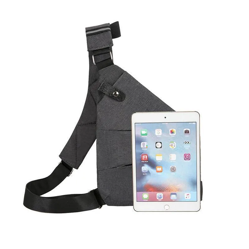 Waterproof Bag Personal Anti Theft Shoulder Man Pocket Portable Chest Travel Black