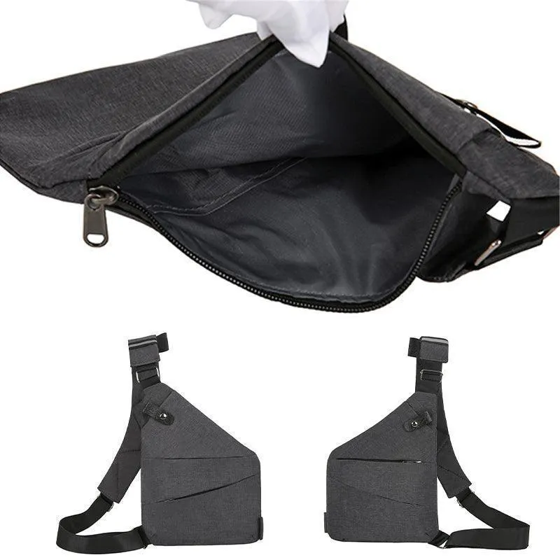 Waterproof Bag Personal Anti Theft Shoulder Man Pocket Portable Chest Travel Black
