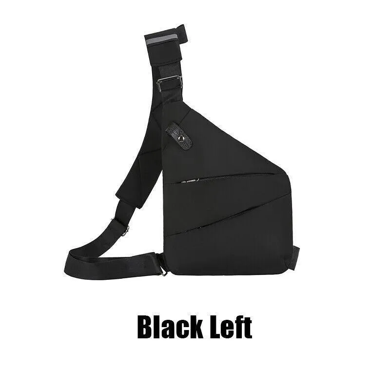 Waterproof Bag Personal Anti Theft Shoulder Man Pocket Portable Chest Travel Black