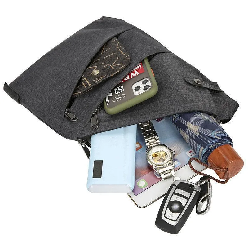 Waterproof Bag Personal Anti Theft Shoulder Man Pocket Portable Chest Travel Black