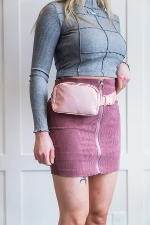 Waterproof Cross Body Sling Fanny Pack Belt Bag My Store (Pink)