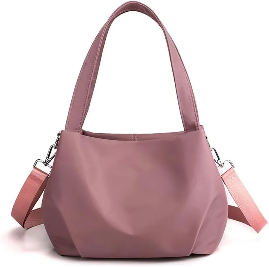 Waterproof Nylon Tote Bag for Women Small Top Handle Satchel Purse Lightweight Shoulder Handbag Casual Crossbody Purse