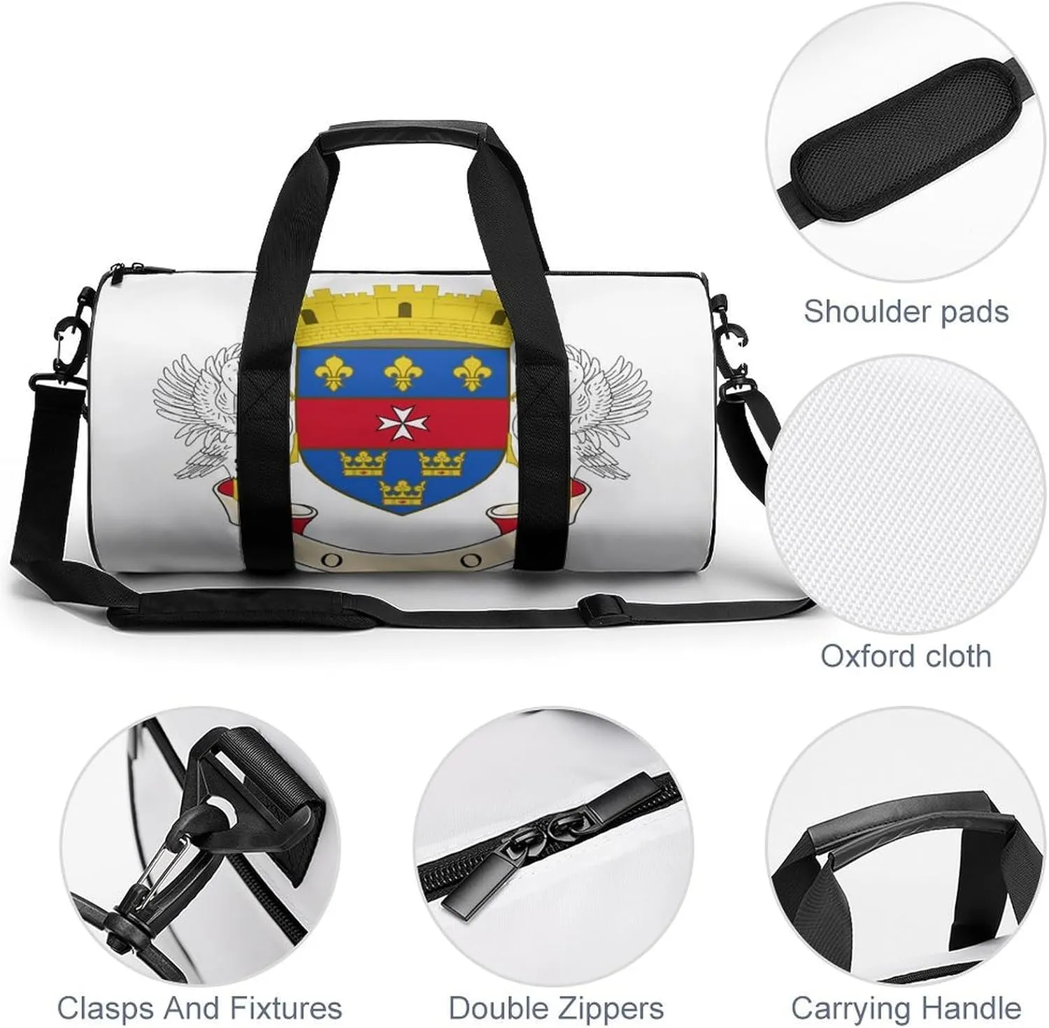 Waterproof Saint Barthelemy Flag Gym Bag with Wet Pocket Sports Duffel for Beach Yoga Weekender Travel