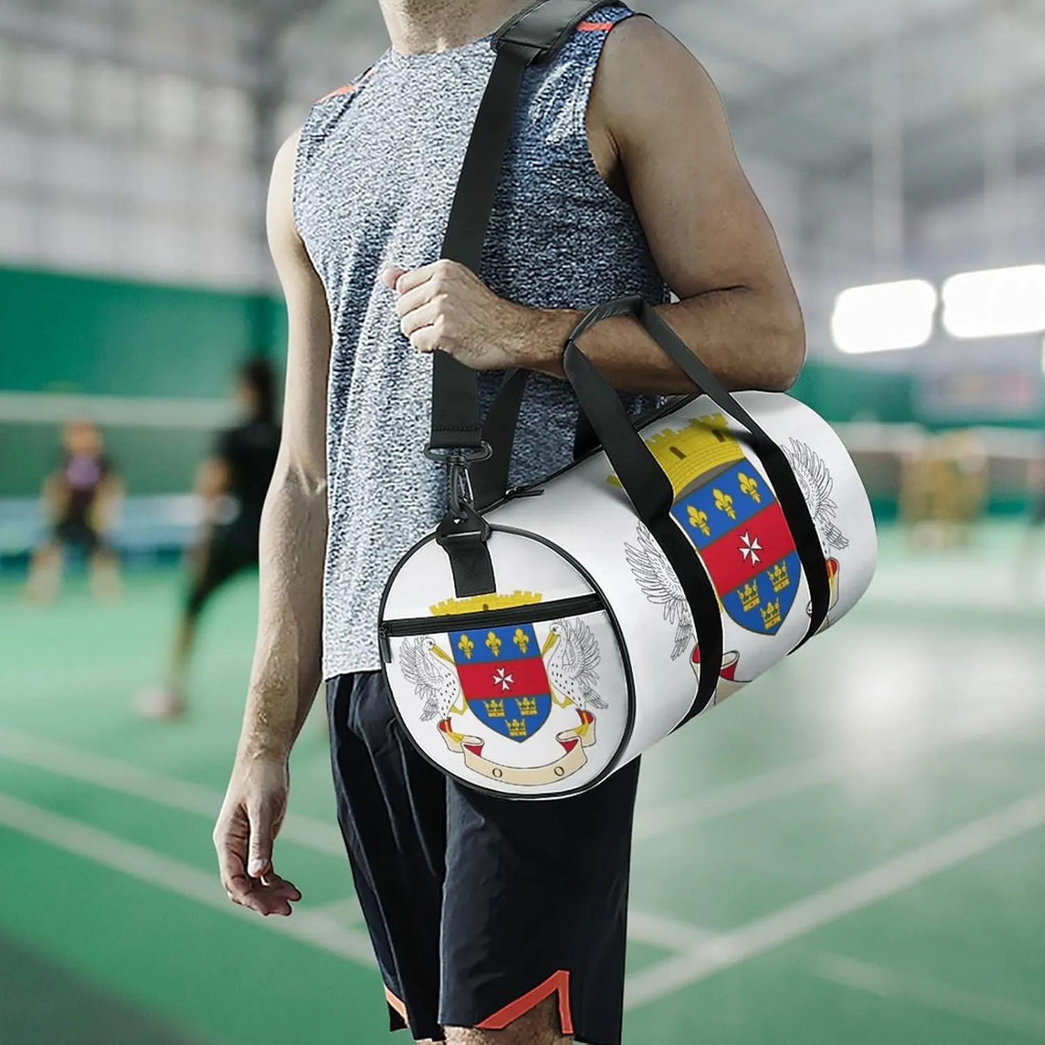 Waterproof Saint Barthelemy Flag Gym Bag with Wet Pocket Sports Duffel for Beach Yoga Weekender Travel