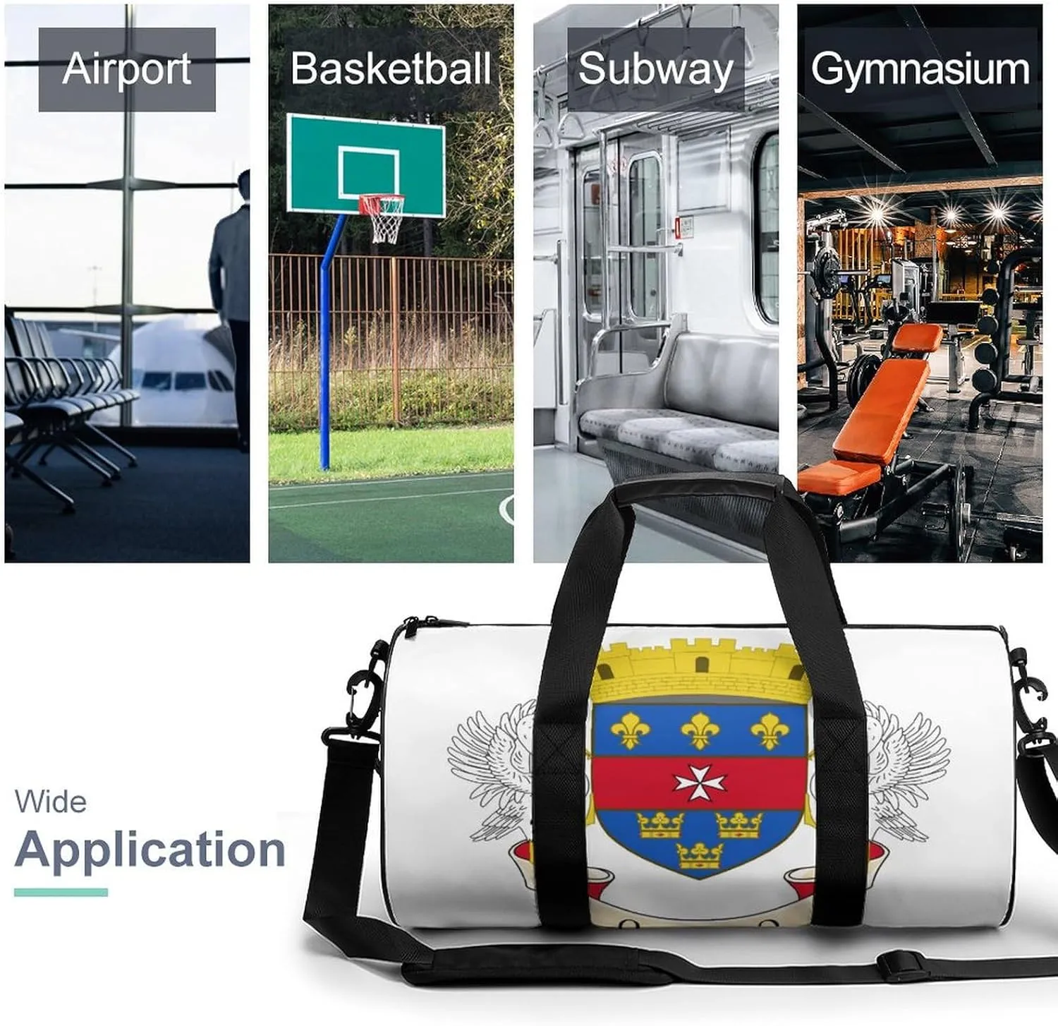 Waterproof Saint Barthelemy Flag Gym Bag with Wet Pocket Sports Duffel for Beach Yoga Weekender Travel