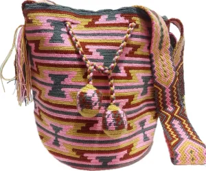 Wayuu Crochet Tote Bag, Woven Mochila, Colombian Tribal Bag, Beach Bag