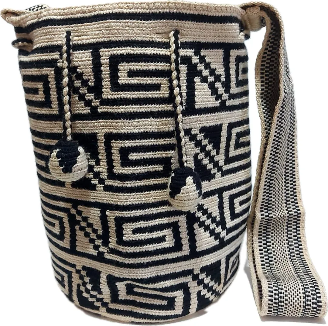 Wayuu Crochet Tote Bag, Woven Mochila, Colombian Tribal Bag, Beach Bag