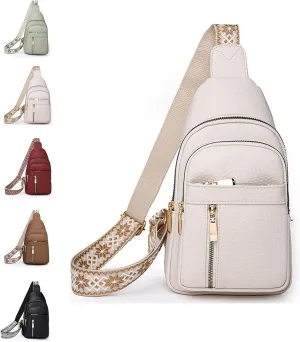 Wbougisay Crossbody Bag, Women Crossbody Chest Bagwith Adjustable Strap, Large Capacity Anti-Theft Solid Color Crossbody Bag
