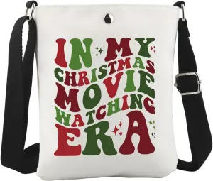 WCGXKO In My Christmas Movie Watching Era Crossbody Bag Christmas Movie Merch Christmas Party Gift
