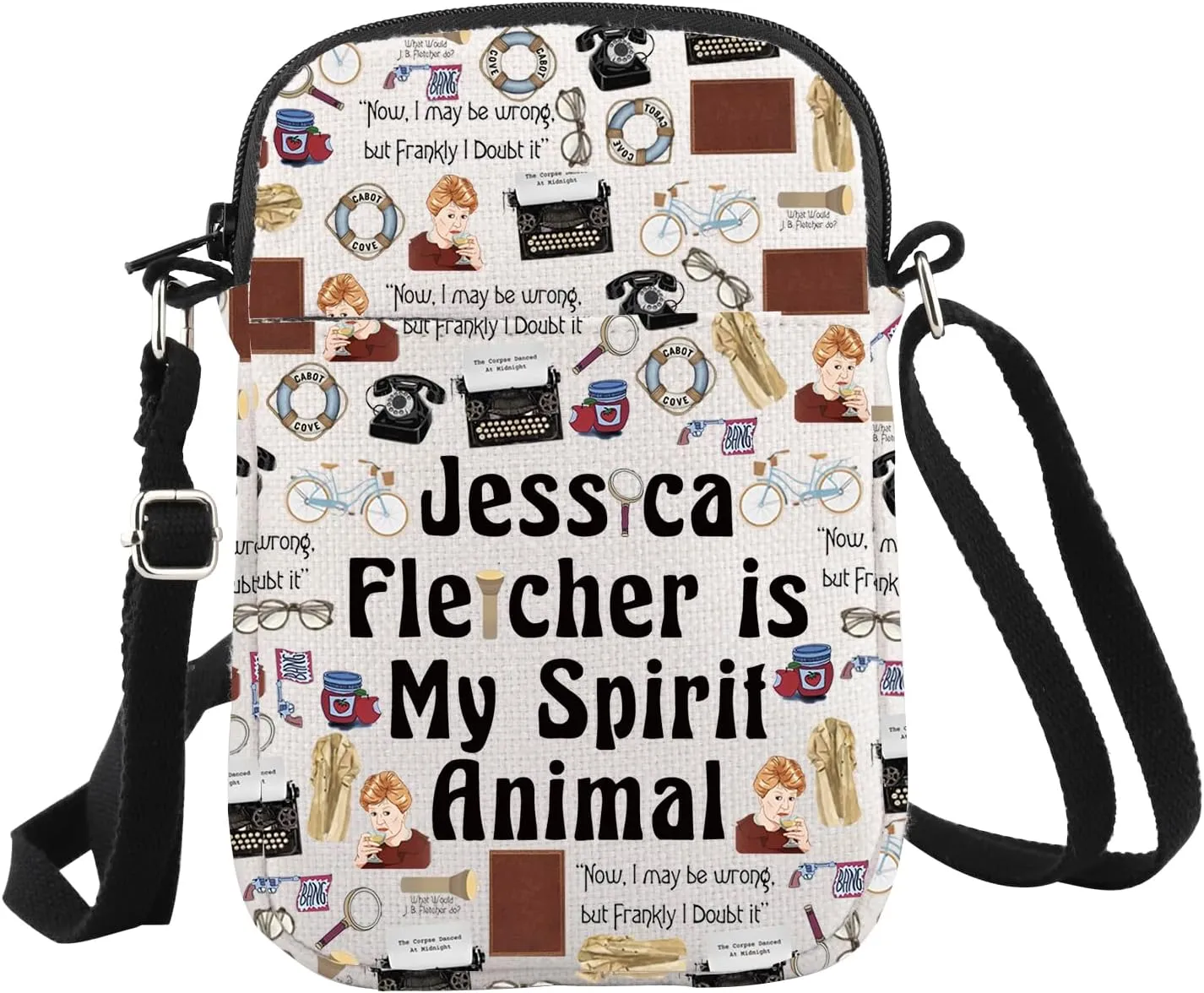 WCGXKO Murder Mystery Lover Gift Jessica Is My Spirit Animal Crossbody Bag True Crime Merch