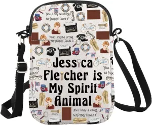 WCGXKO Murder Mystery Lover Gift Jessica Is My Spirit Animal Crossbody Bag True Crime Merch