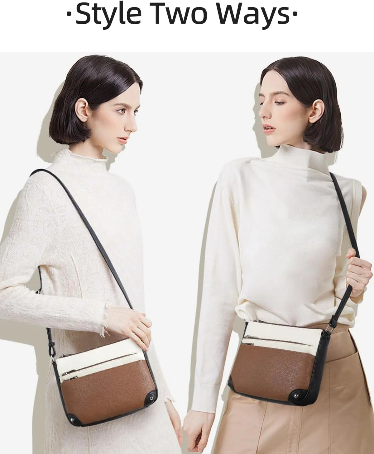 WESTBRONCO Crossbody Bags for Women, Medium Size Shoulder Handbags, Satchel Purse with Multi Zipper Pocket