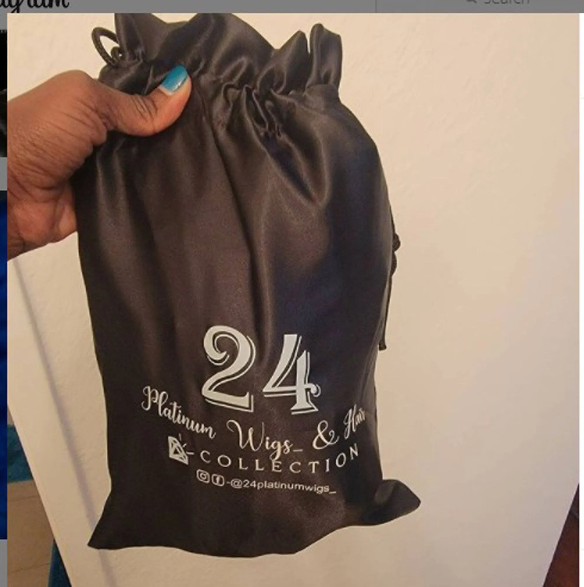 White Satin Bags w/logo (8"x12"), Extra Large 12" x 15"