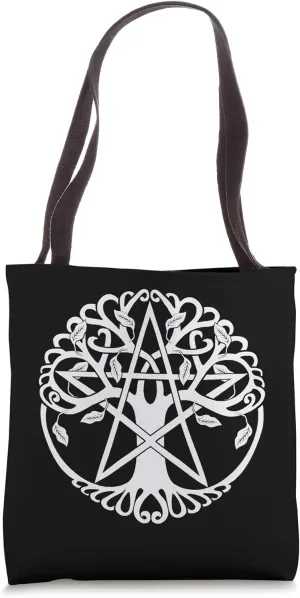 Wiccan Tree Pentacle Personal Growth Strength Beauty Symbol Tote Bag