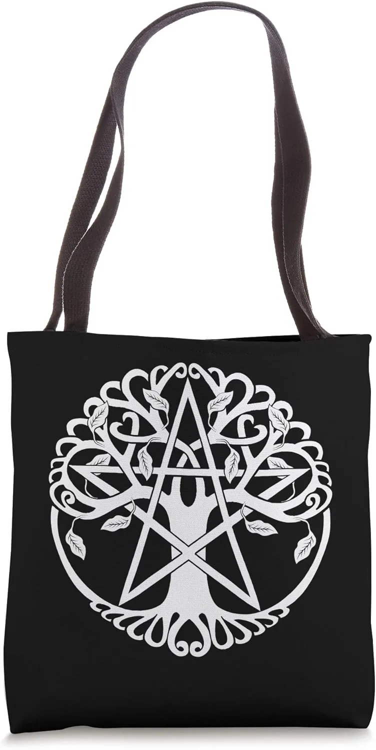 Wiccan Tree Pentacle Personal Growth Strength Beauty Symbol Tote Bag