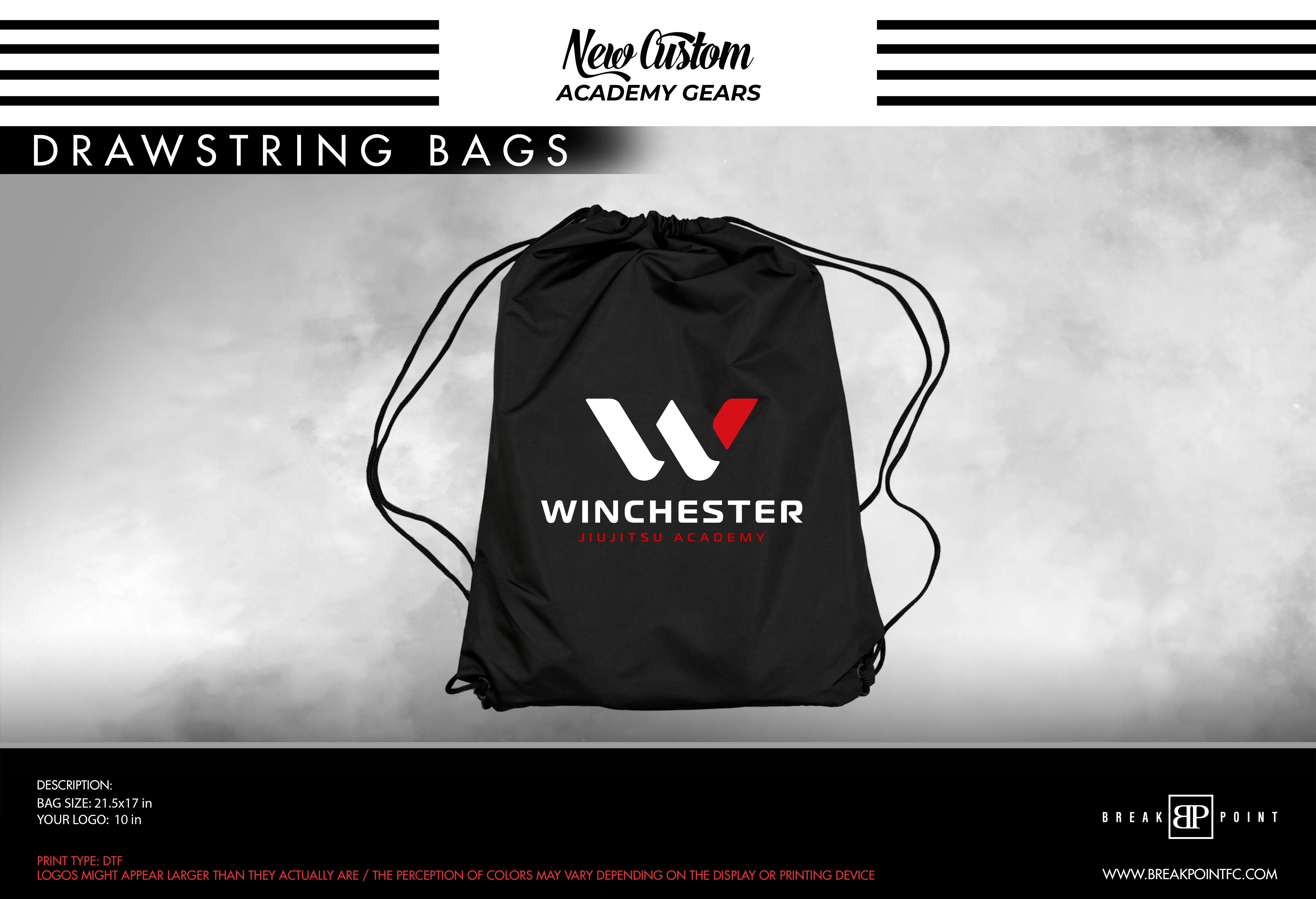 Winchester Jiu Jitsu Academy Drawstring Bags #1190