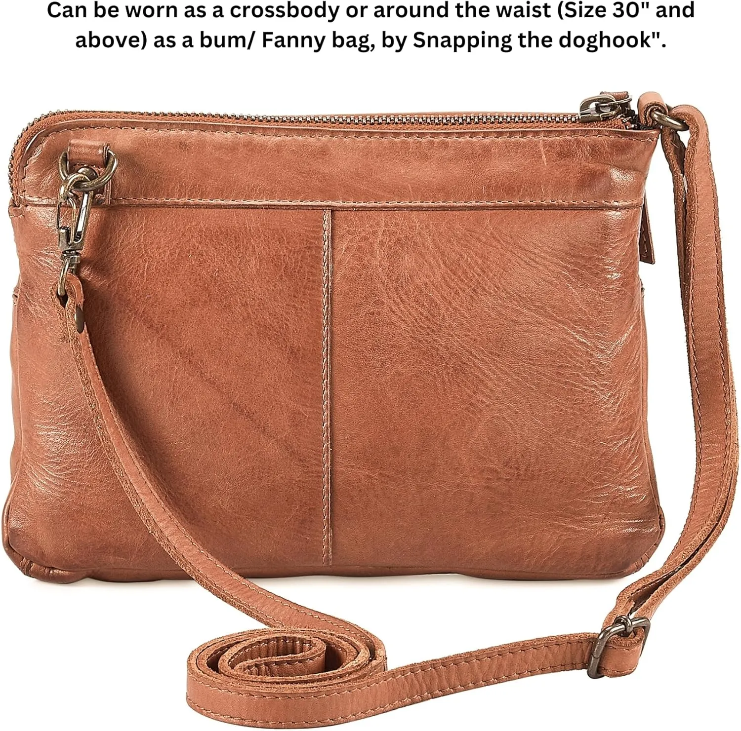 Wise Owl Accessories Small Crossbody Sling Bag Real Leather Purse for Women Crossover Trendy Shoulder Handbag
