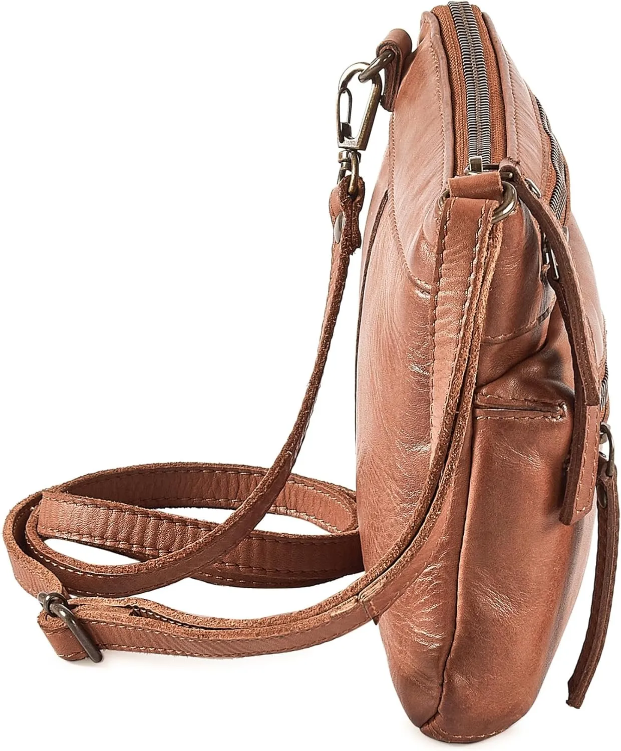 Wise Owl Accessories Small Crossbody Sling Bag Real Leather Purse for Women Crossover Trendy Shoulder Handbag