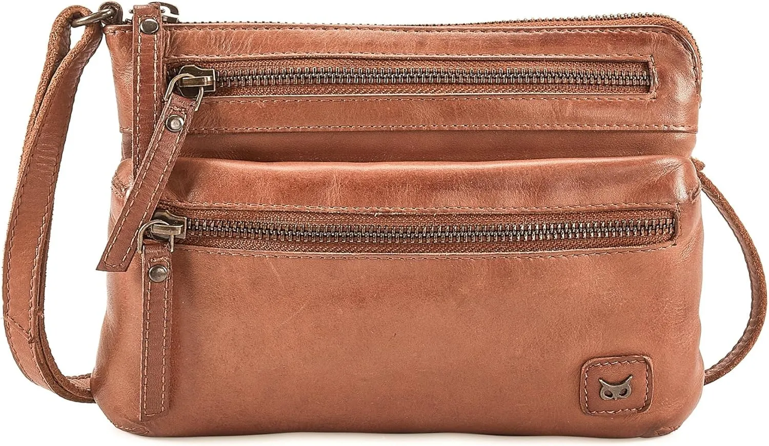 Wise Owl Accessories Small Crossbody Sling Bag Real Leather Purse for Women Crossover Trendy Shoulder Handbag