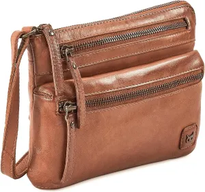Wise Owl Accessories Small Crossbody Sling Bag Real Leather Purse for Women Crossover Trendy Shoulder Handbag