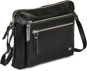 Wise Owl Accessories Small Soft Pebbled Real Leather Crossbody Handbags Purses Sling Crossover Shoulder Bag