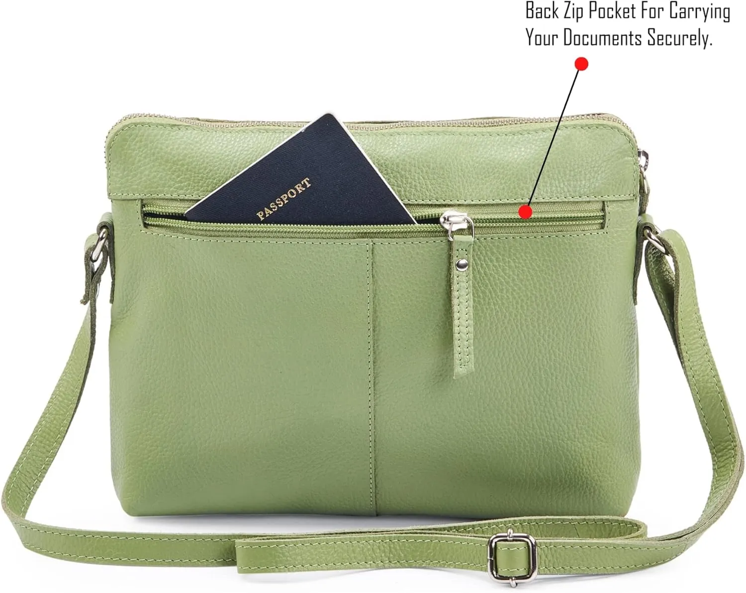 Wise Owl Accessories Small Soft Pebbled Real Leather Crossbody Handbags Purses Sling Crossover Shoulder Bag